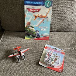 Disney planes toy, new stickers and book bundle