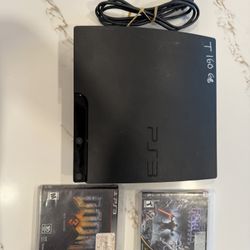 PS3 Slim - 500 GB Tested with cables and 2 games (no controller)