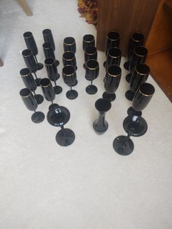 Black Glass With Gold Trim One Of A Kind