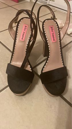 Black/glitter heels