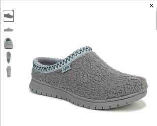 Ryka Gray Sherpa Slip-On Clog Slippers