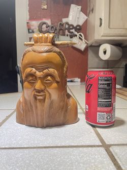 Oriental Hand Carved Bust Sculpture  