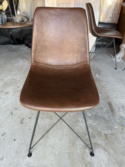 Brown Leather Dining Chair Set