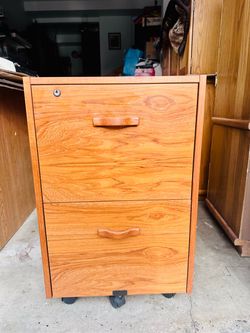 Mid-Century Danish Modern Teak Rolling Filing Cabinet