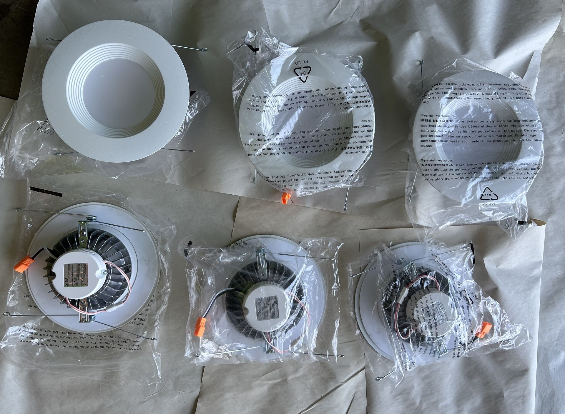 6 WHITE LED RECESSED LIGHTS JW02-013-D-047-I-N