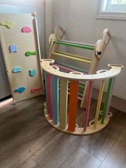 Kids Indoor Wooden Climbing Gym Set