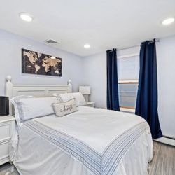 Guest Bedroom Queen Headboard, End Tables And Dresser For Sale