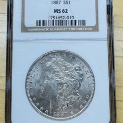 1887 Morgan Silver Dollar MS62