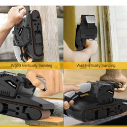 Jellas 3 x 21-Inch Belt Sander with Dust Bag, 7-Amp Sander with Variable Speed ​​Control, 2-in-1 Vacuum Adapter, 10-Foot Power Cord