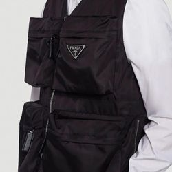 Prada Men’s Black Re-Nylon Cargo Vest in Pristine Condition