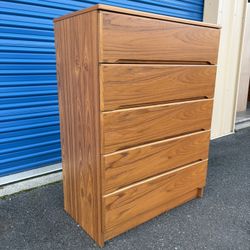 Mid Century Modern Danish Teak 5 Drawer Dresser
