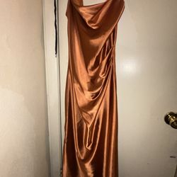 Large Copper Silk Dress