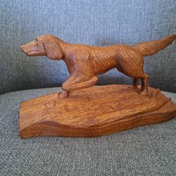 Vtg Carved Dog Retreiver Statue