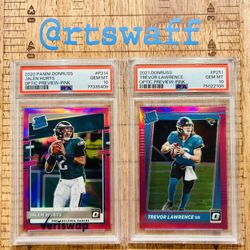 PSA 10 NFL LOT TUA Tagovailoa Justin Herbert Jalen Hurts Trevor Lawrence Optic Prizm Mosaic