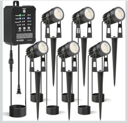  Low Voltage Landscape Lighting with Transformer Photocell Sensor and Timer Spotlights Kit 52FT ETL Approved Wire Dimmable Waterproof 2700K for House 
