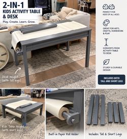 Land of nod kids activity table with short and long legs