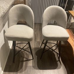 2 Fabric Swivel Counter Stools