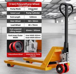 3-Ton Manual Pallet Jack Warehouse Pallet Truck