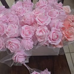 Feel Real Foam Flower Bouguet. Pink