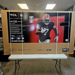 GO BIG TCL 98 INCH UHD 144HZ QLED TV'S AVAIL 6-28 SAVE BIG W/WARRANTY - PAYMENT PLANS
