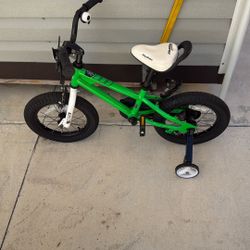 RoyalBaby - Freestyle Outdoor Kid's Bicycle with Training Wheels, 16 Inch - Green