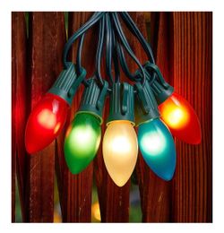 Minetom C9 Christmas Lights Outdoor, 100Feet Vintage Christmas String Lights with 100 Bulbs, Connectable Waterproof Lights for Holiday Party Roofline 