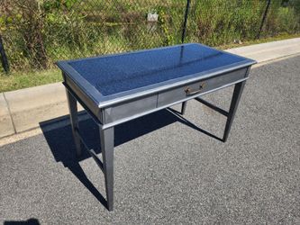 Gray Writing Desk with Granite Top