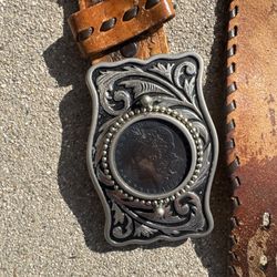 Vintage Cowboy Style Belt Size 38 Genuine Leather Hand Laced