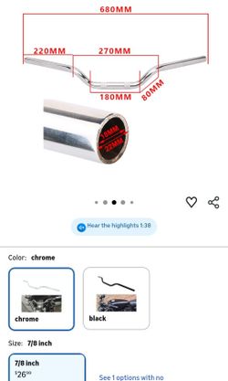 Mini Bike Chrome Handlebars