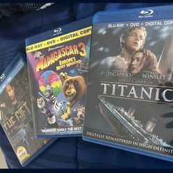 Titanic, Madagascar 3, The Gift; 3-movie Blu Ray Lot!