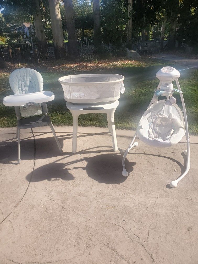 ALL for $120 Mamaroo bassinet, high chair, swing