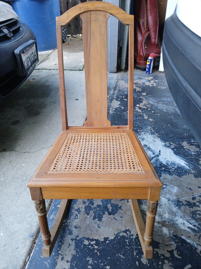 Old Wicker Childs Rocking Chair 