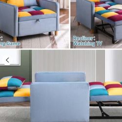 3 In 1 Convertible Single Sofa  Chair Sleeper