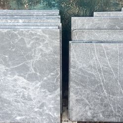 9 Genuine Gray Marble Tiles 24”x24”