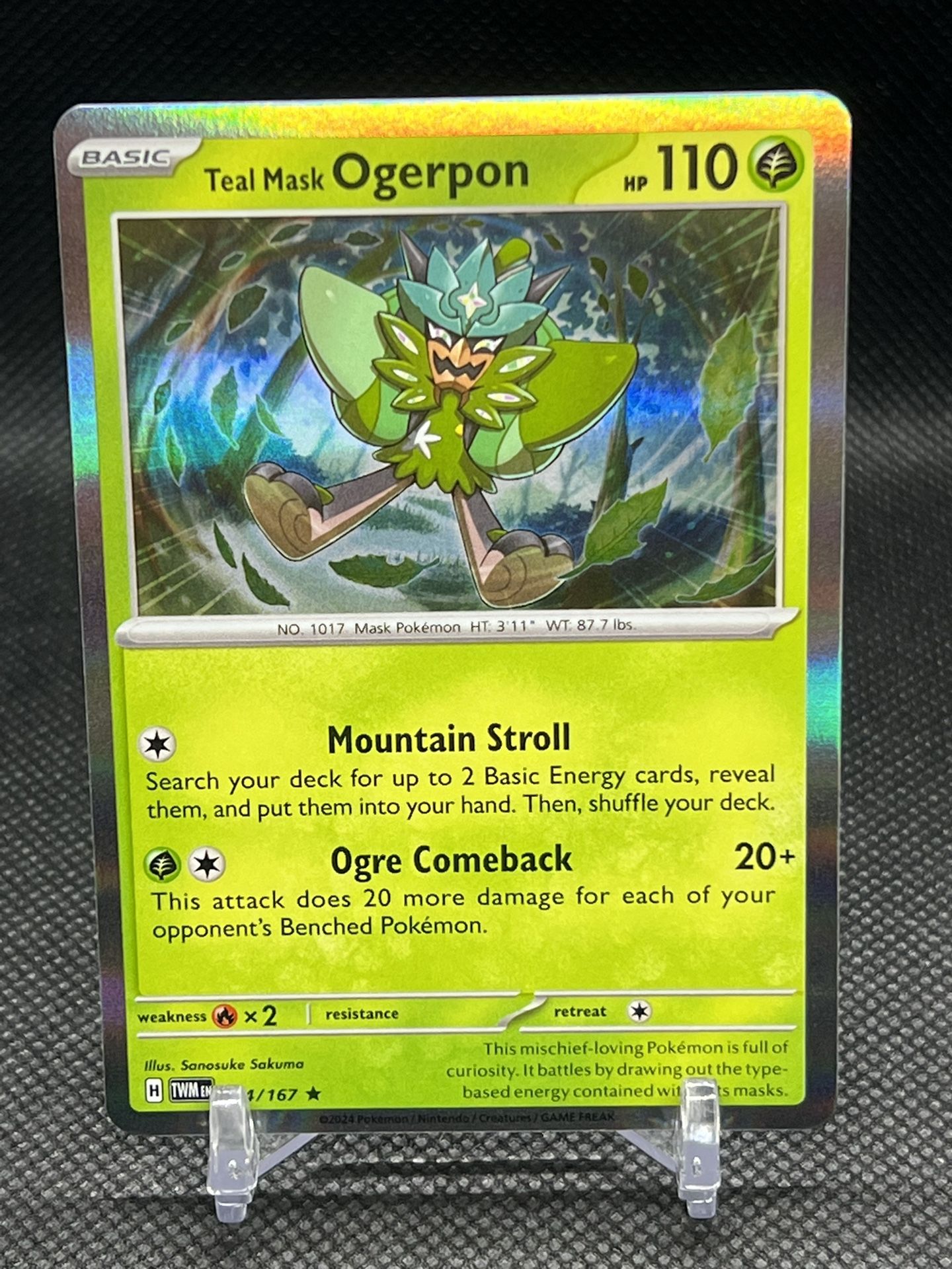 Pokémon TCG Teal Mask Ogerpon Holo 024/167 Rare Near Mint