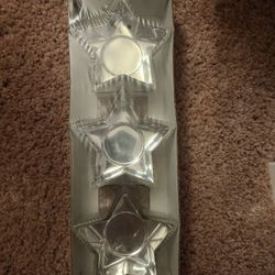 Set of 3 star tea light candle holders NEW