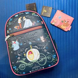 Loungefly Disney Cinderella Carriage Scene Mini Backpack and Coin Purse - Both NWTs
