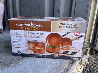 NEW Copper Chef 10-Piece Cookware Set - Never Used
