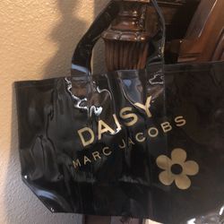 New Large Marc Jacobs Black  Latex Tote Bag  