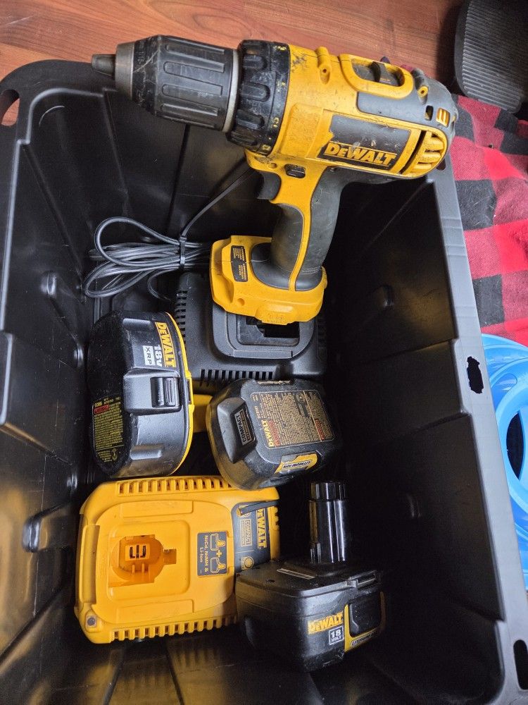 Dewalt Drill. 18volt. Lithium Batteries