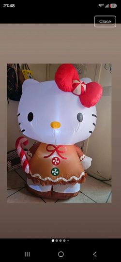 Hello Kitty 4.5 ft Gingerbread Holiday Airblown Inflatable✨️🐱🤍❤️