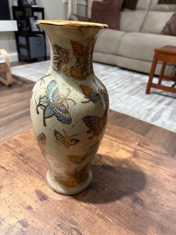 Ceramic Vase with Butterfly Motif