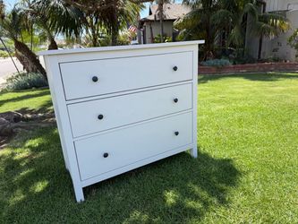 White IKEA dresser and nightstand