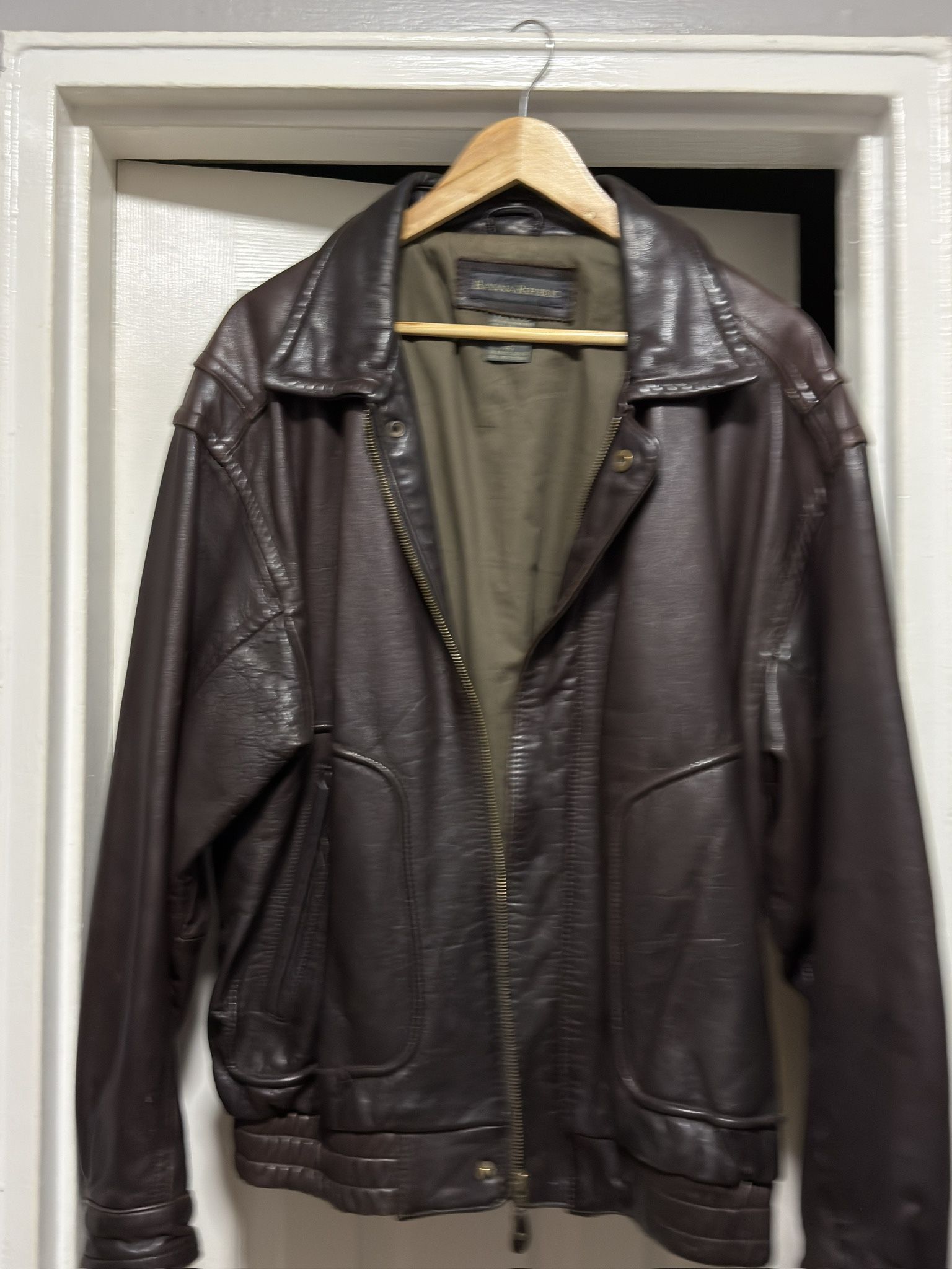 Jacket Men’s Leather Bomber Jacket, Heavy Size 46