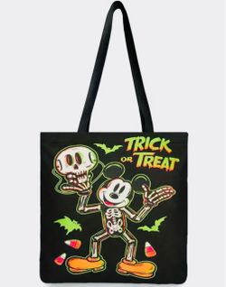 Mickey Mouse Halloween Trick Or Treat Canvas Tote Bag 15.7”x13.8” Disney Disneyland Shoulder Bag