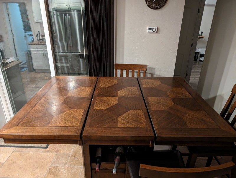 Bar Height Dining Table With Extendable Leaf