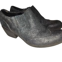 KORKEASE WOMEN BOOTs DISTRESSED SUEDE METALLIC BLACK SIZE 6
