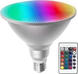 30W PAR38 LED Light Bulb for Halloween Christmas Party Decoration 1800ml RGB+Natural White Flood Lights Indoor/Outdoor,Dimmable Color Changing Garden 