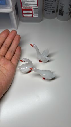 Handmade- Glass Miniature Cranes (set of 3)