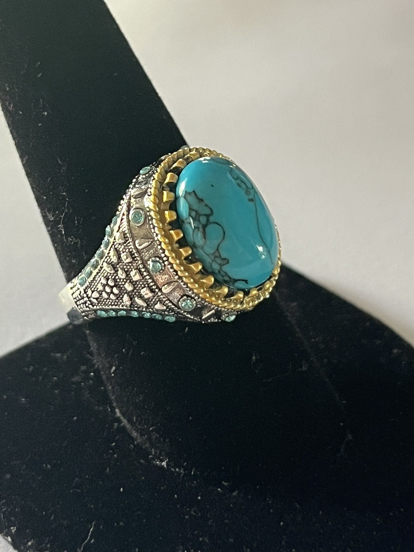 Turquoise And Silver Men’s Ring 🔵